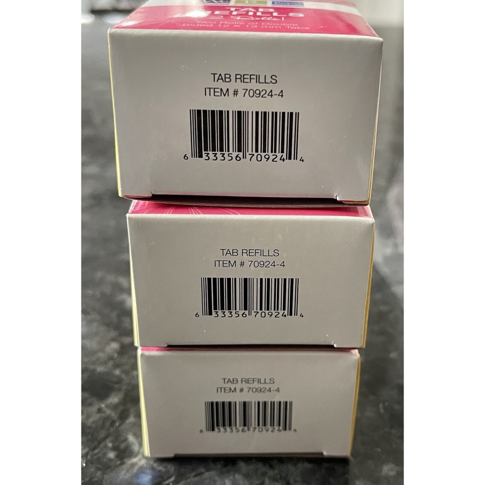 We R Memory Keepers Pink Tab Dispenser & 3 Boxes Of Refills-Adhesive Squares NIB - Picture 11 of 11